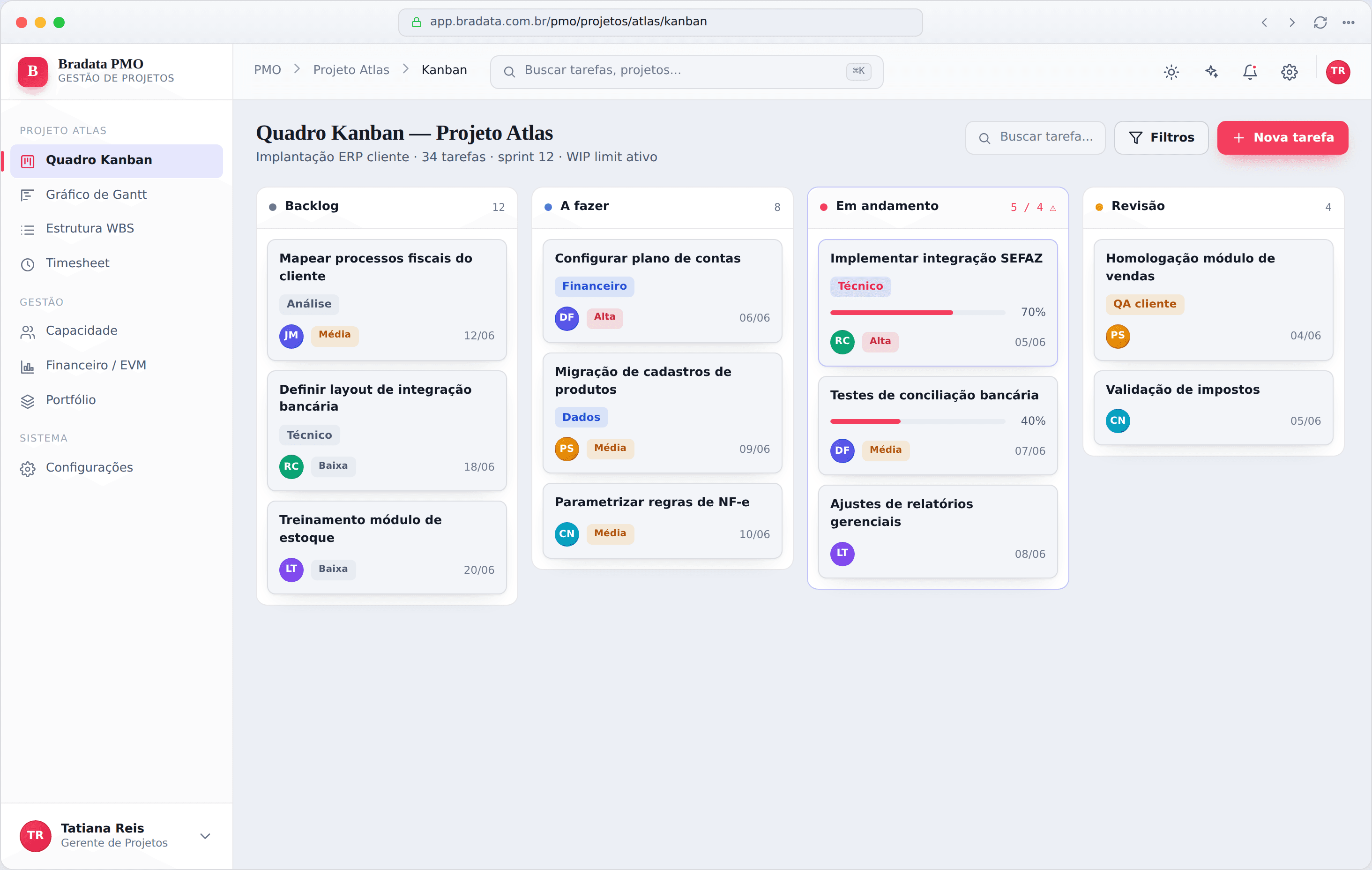 Sistema de Gestão de Projetos