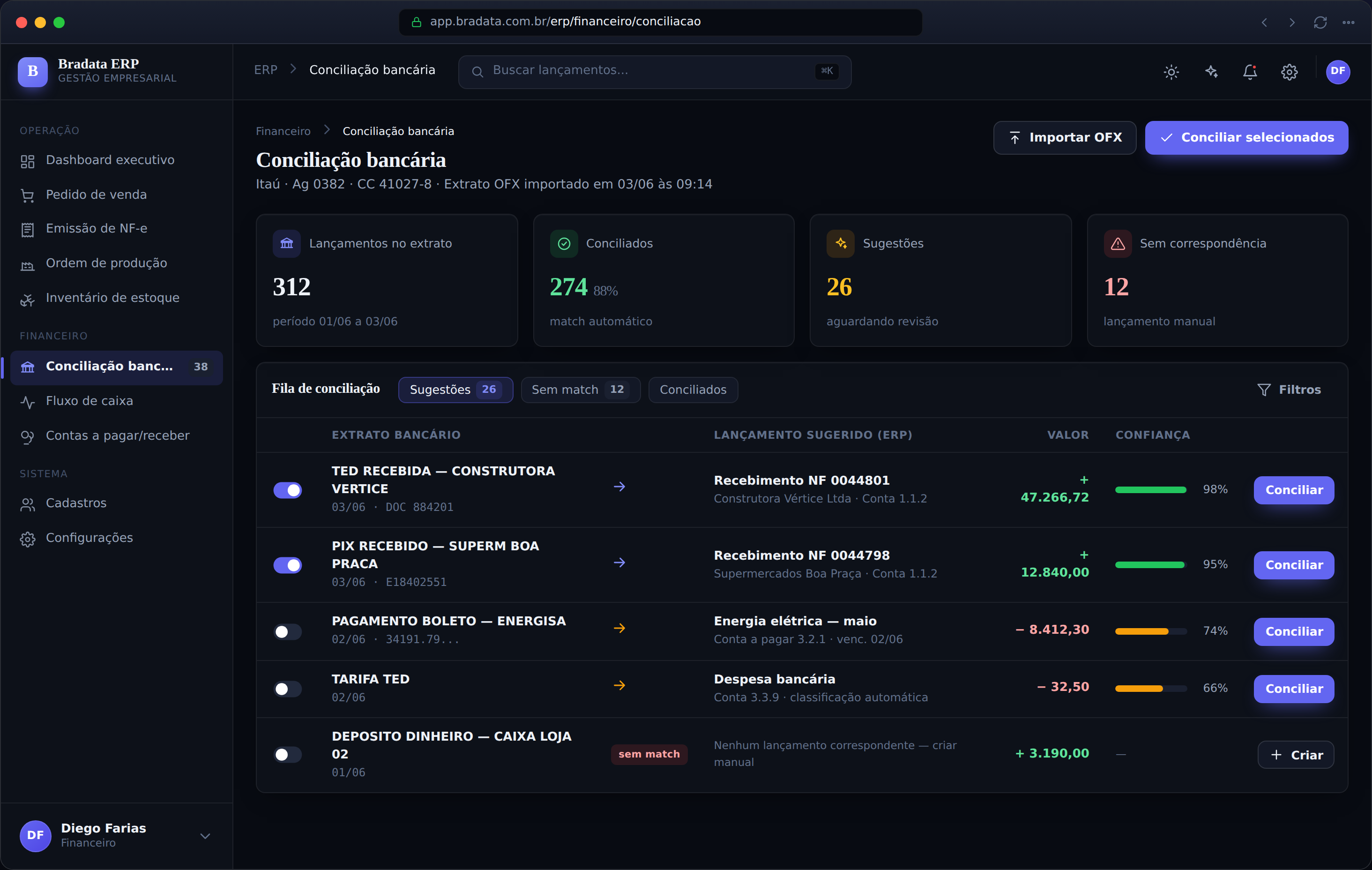 Conciliação bancária